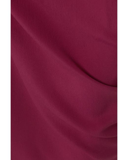 Rick Owens Red Edfu One-Sleeve Draped Crepe De Chine Gown