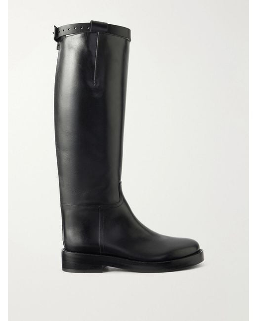 Ann Demeulemeester Black Stan Leather Knee Boots