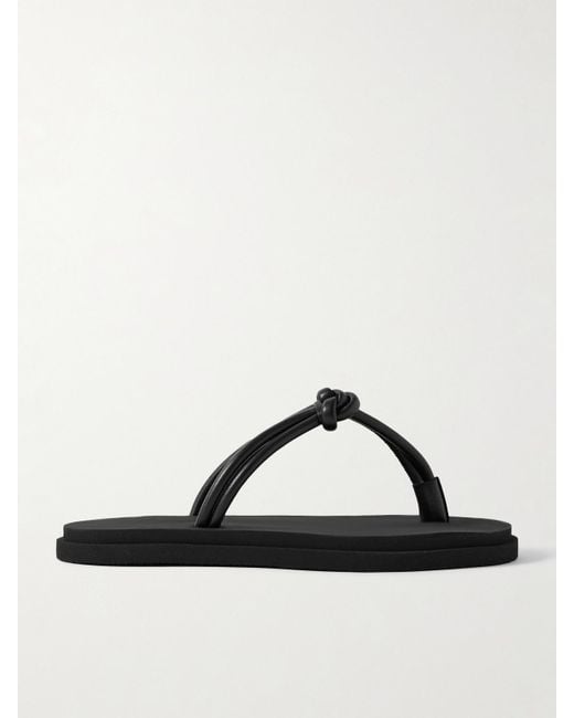 Emme Parsons Brown Knot Leather Flip Flops