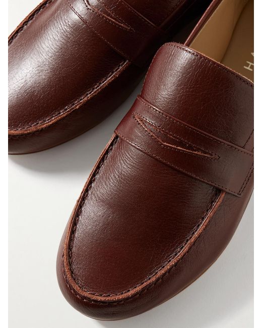 Jamie Haller Brown Crinkled-Leather Loafers