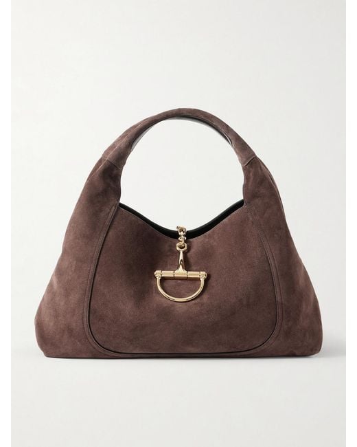 Gucci Brown Softbit Suede Tote