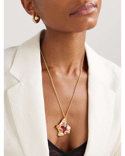Completedworks White Plated And Resin Necklace