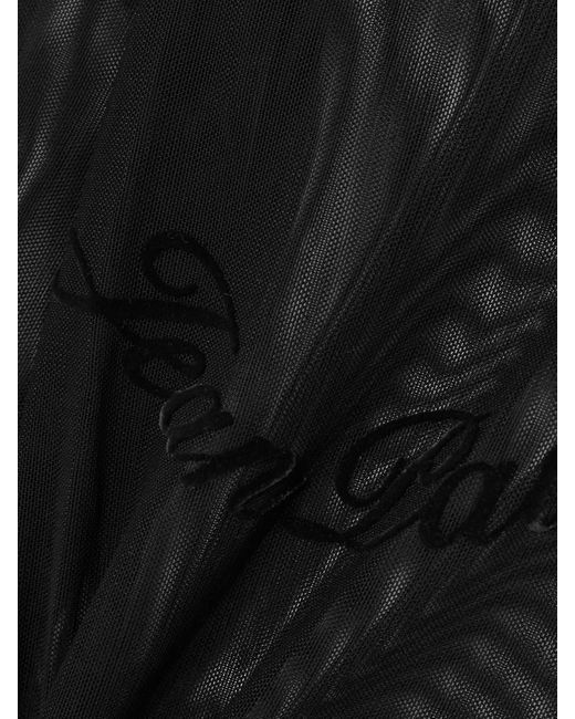 Jean Paul Gaultier Black Flocked Stretch-Tulle Top
