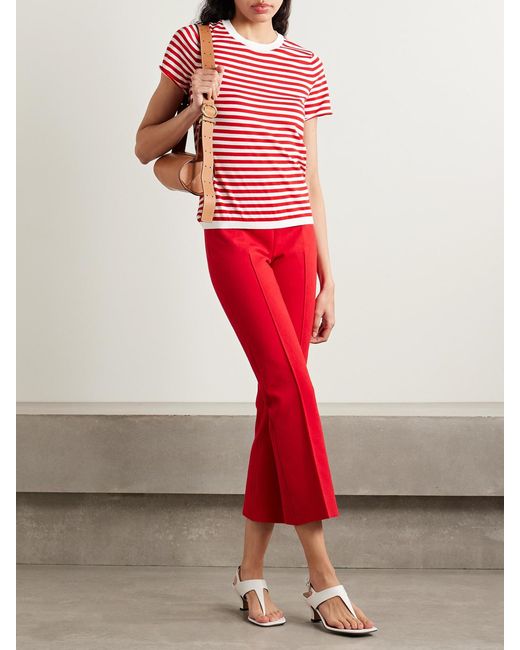 High Sport Red Owen Striped Cotton T-Shirt