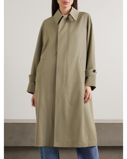 Auralee Natural Wool-Gabardine Trench Coat