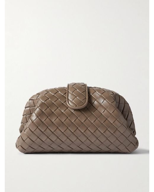 Bottega Veneta Brown Lauren 1980 Small Intrecciato Leather Clutch