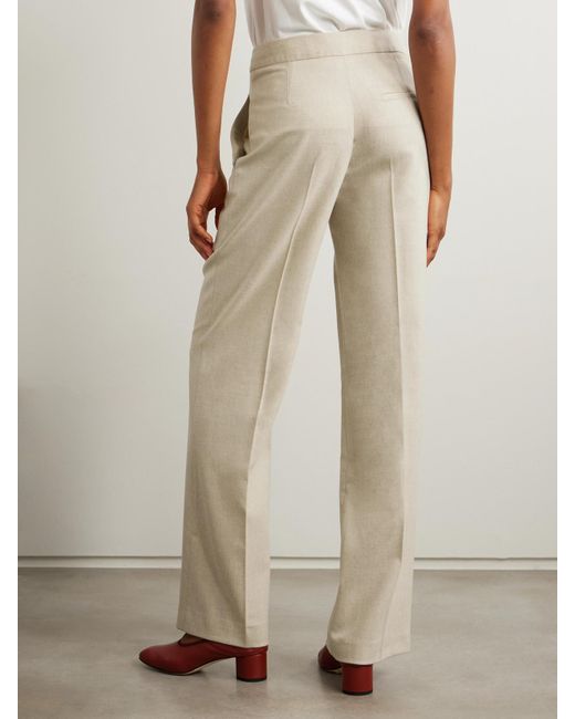 Loulou de Saison Natural Juno Hose Mit Weitem Bein Aus Einer Wollmischung Mit Falten