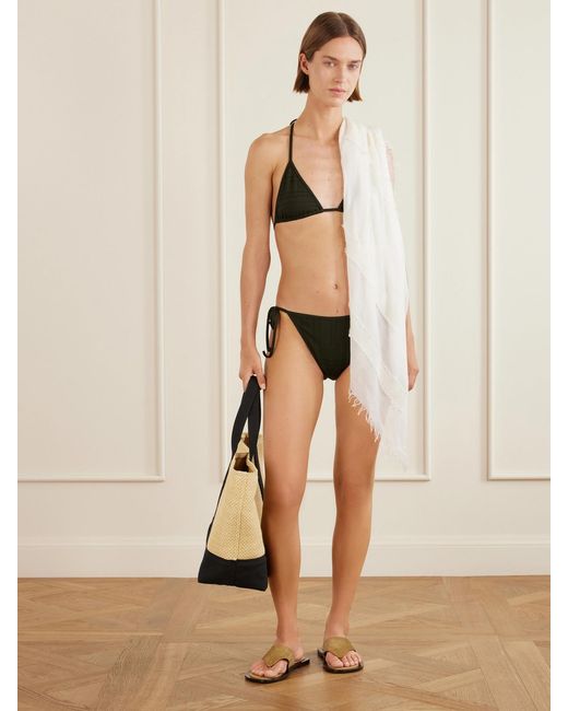 Totême Black Monogram Bikini Top
