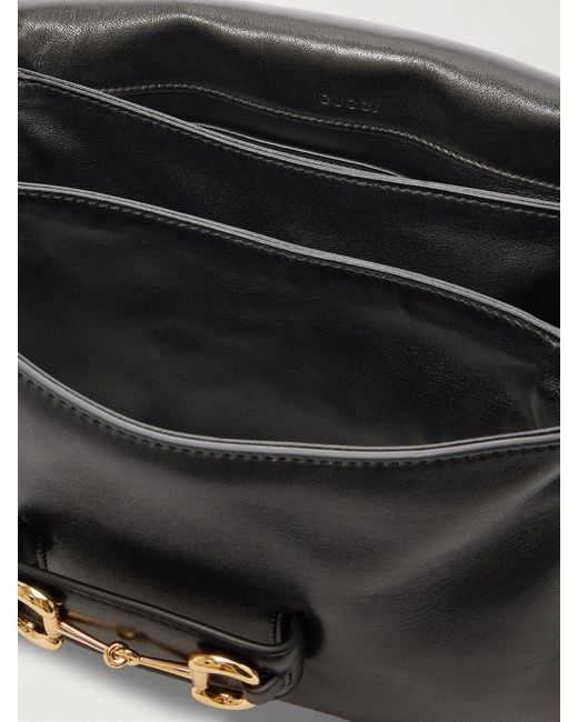 Gucci Black Horsebit 1955 Leather Shoulder Bag