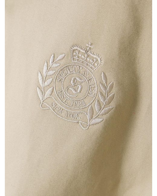 Sporty & Rich Natural Prep H&W Crest Jacke Aus Baumwoll-Twill Mit Stickereien
