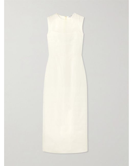 Gabriela Hearst White Maslow Silk-Organza Maxi Dress