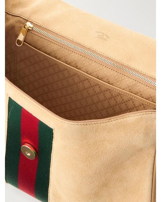 Gucci Natural Paparazzo Medium Suede Shoulder Bag