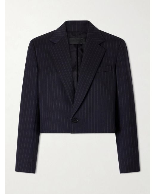 Nili Lotan Blue Swan Striped Wool-Blend Blazer