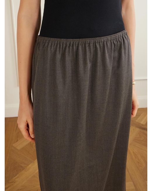 St. Agni Gray Wool-Blend Maxi Skirt