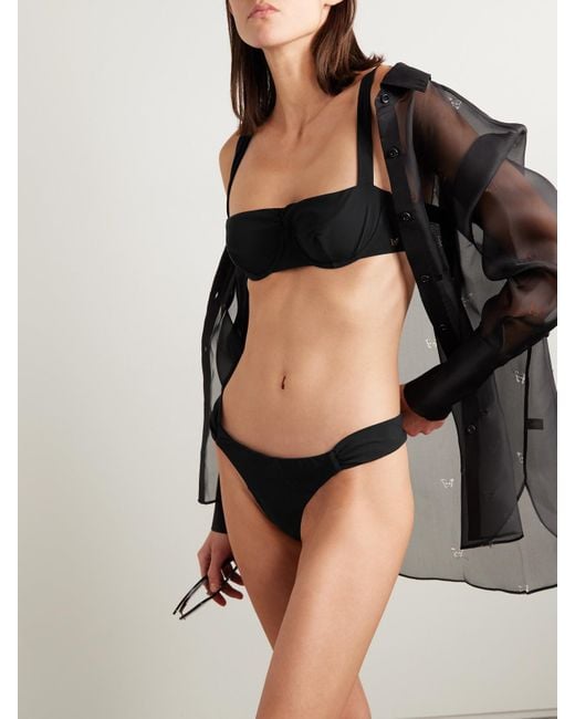 Kiki de Montparnasse Black La Sirene Underwired Balconette Bikini Top