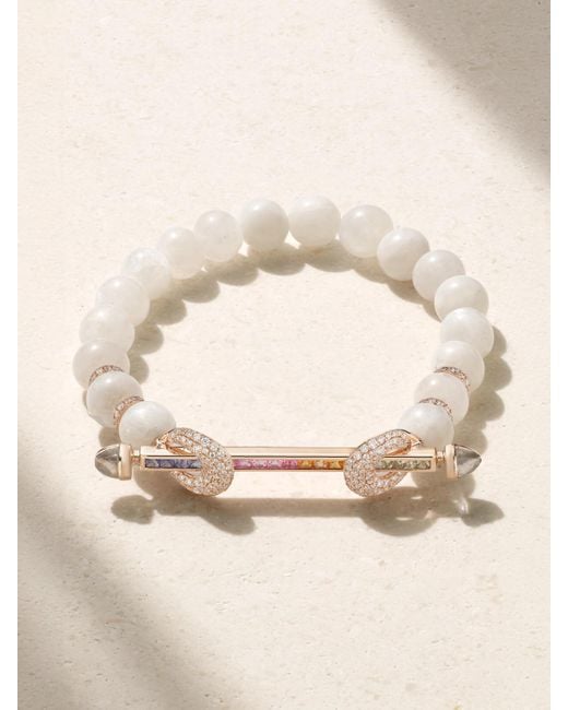 ANANYA Natural Chakra 18-Karat Rose Multi-Stone Bracelet