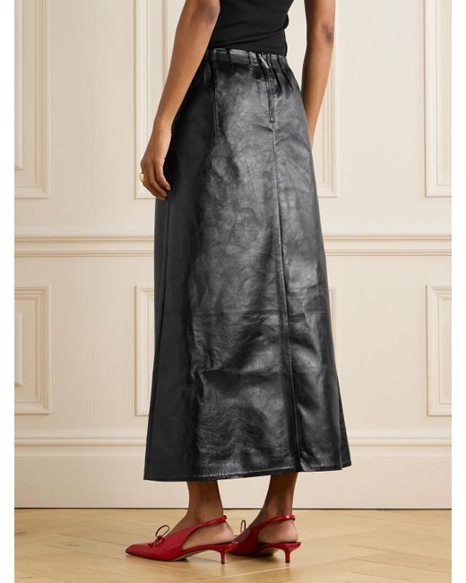 Marni Black Midirock Aus Leder
