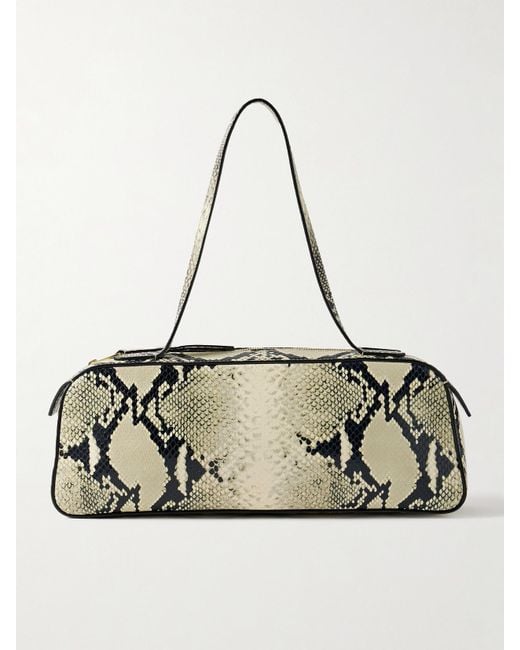 Khaite Metallic Simona Snake-Effect Leather Shoulder Bag