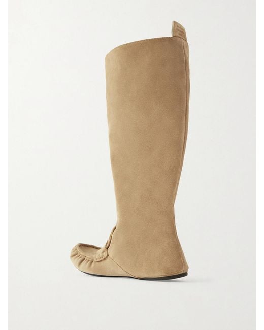 Acne Natural Suede Knee Boots