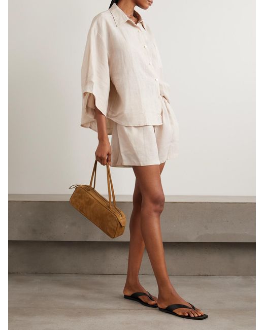 Deiji Studios Natural 03 Linen Shirt And Shorts Set