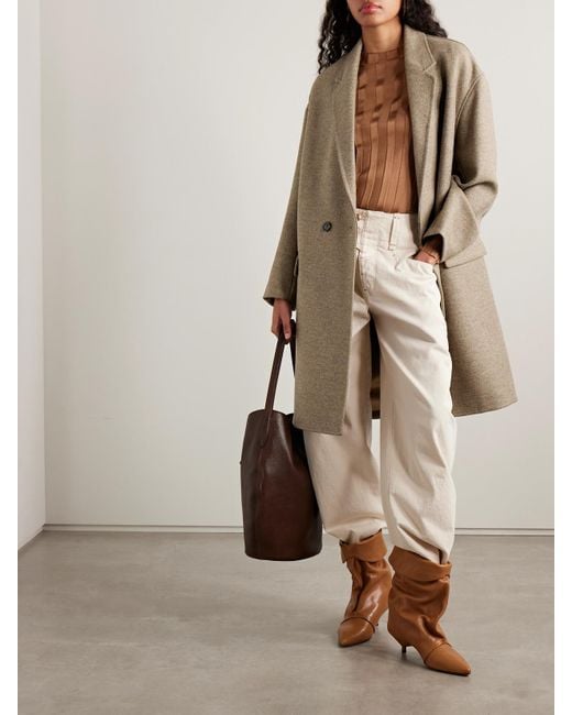 Isabel Marant Natural Efegozi Double-Breasted Wool Coat