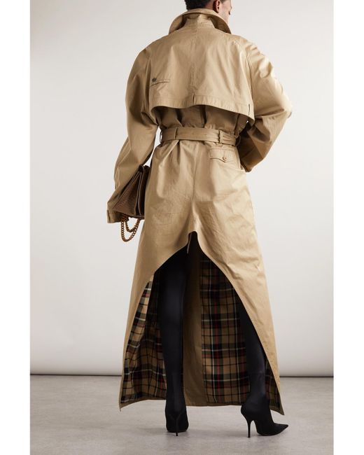 Balenciaga Natural Oversized Asymmetric Cotton-Twill Trench Coat