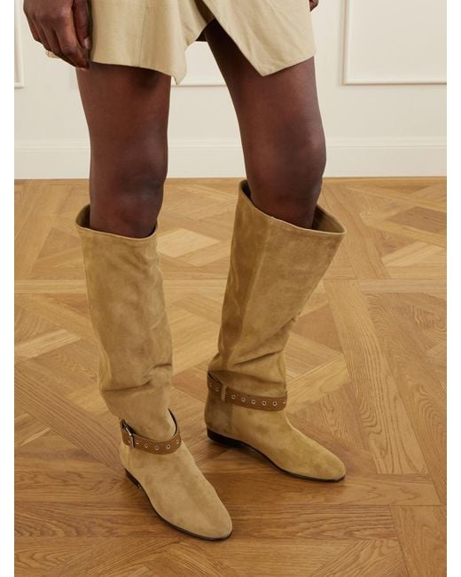 Isabel Marant White Rilton Suede Ankle Boots