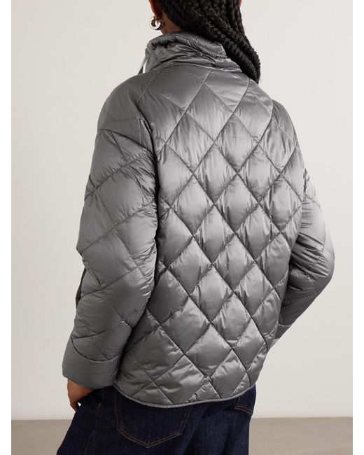 Max Mara Gray The Cube Quilted Padded Shell Down Jacket