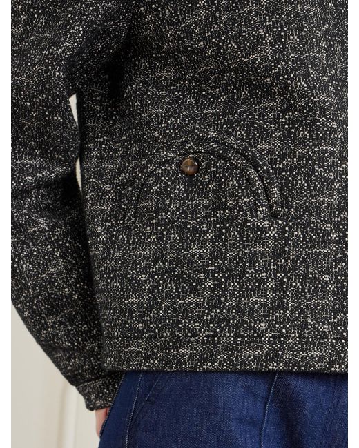 Blazé Milano Gray Antalya Gliss Cropped Cotton-Blend Tweed Jacket
