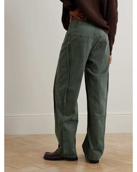 Tibi Green Stretch-Twill Pants