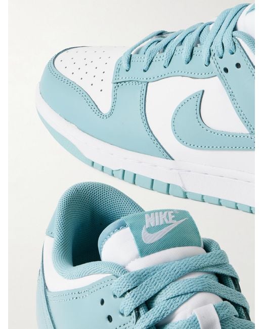 Nike Blue Dunk Low Retro Sneakers Aus Leder