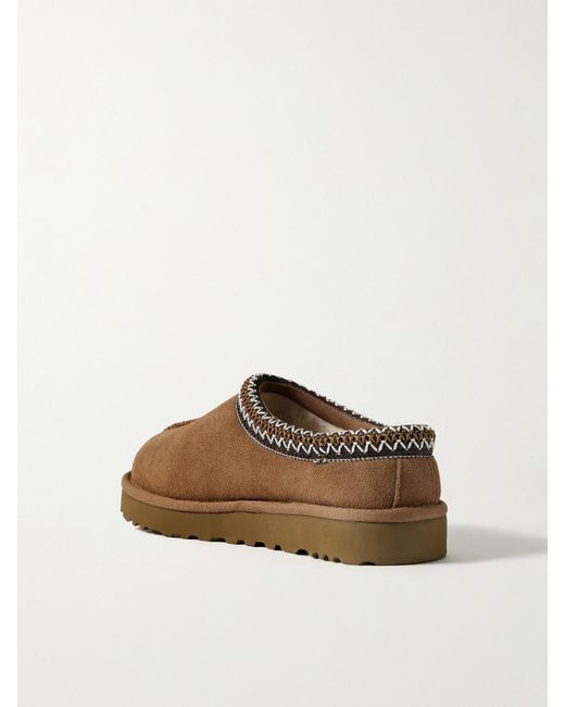 Ugg Brown Tasman Slippers Aus Shearling Mit Stickereien
