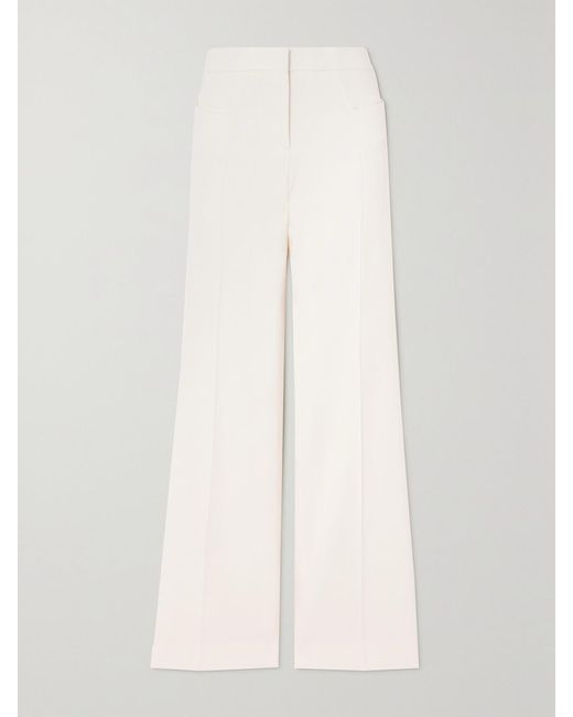 Tom Ford White Wool Wide-Leg Pants