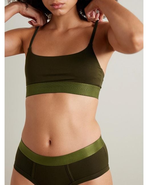 CDLP Green Lyocell-Blend Jersey Bralette