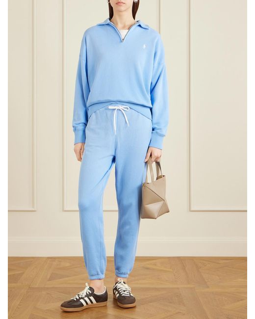 Polo Ralph Lauren Blue Cotton-Blend Fleece Sweatpants