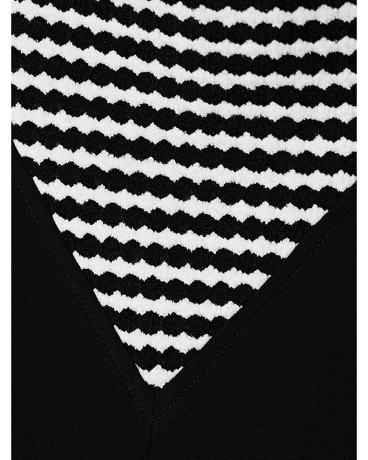 Proenza Schouler Black Prescott Striped Knitted And Crepe Tank