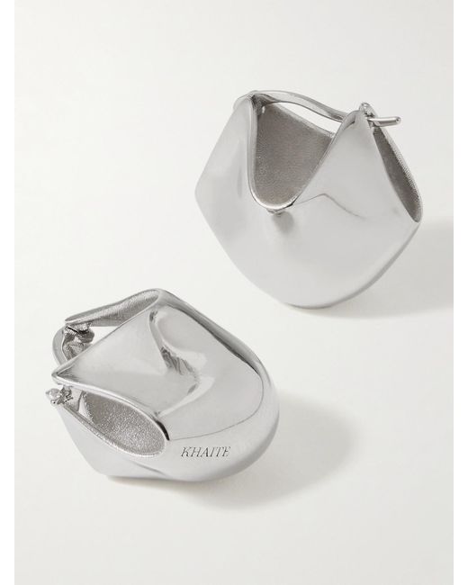 Khaite White Lotus Small-Tone Earrings