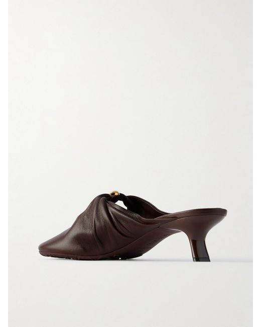 Loewe Brown Pebble Mules Aus Leder Mit Verzierung