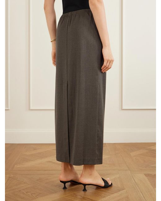 St. Agni Gray Wool-Blend Maxi Skirt