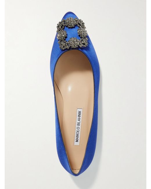Manolo Blahnik Blue Hangisiflat Denim