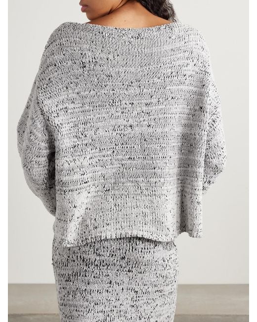 Proenza Schouler Gray Maddox Oversized Cotton-Blend Sweater