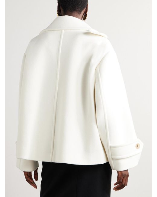 Chloé Natural Wool-Blend Double-Breasted Coat