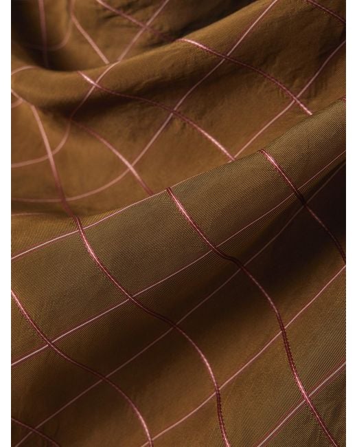 Kallmeyer Natural Naia Checked Draped Voile Top