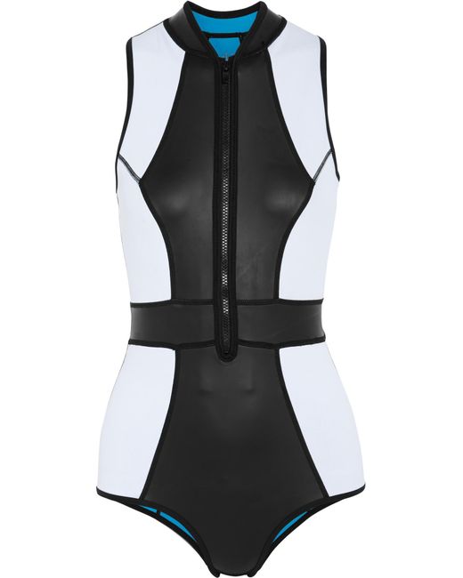 Duskii White Temptation Paneled Neoprene Swimsuit