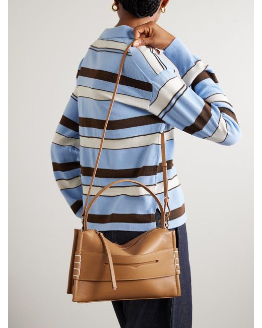 J.W. Anderson Brown Loafer Whipstitched Leather Shoulder Bag