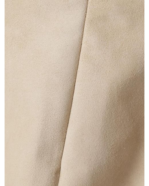 Ralph Lauren Natural Carreen Minirock Aus Veloursleder