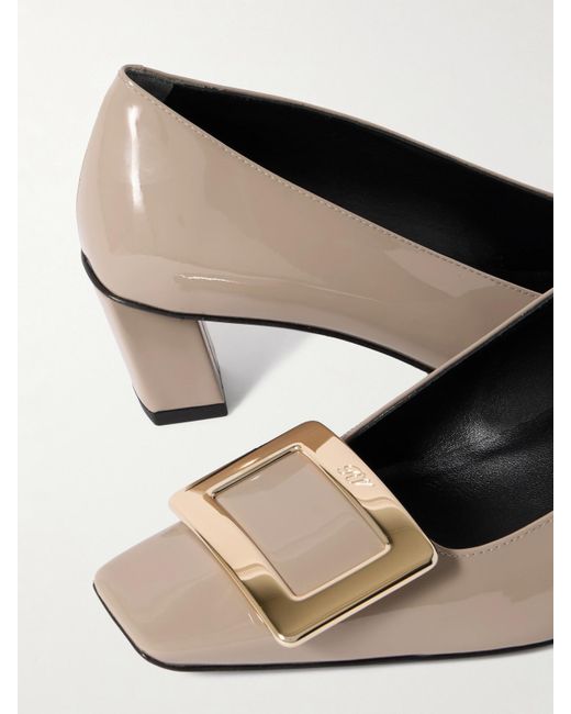 Roger Vivier Natural Belle Vivier 45 Patent-Leather Pumps