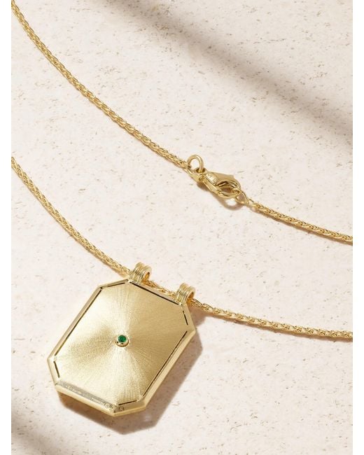 Marie Lichtenberg Natural Luck Scapular 18-Karat Emerald Necklace