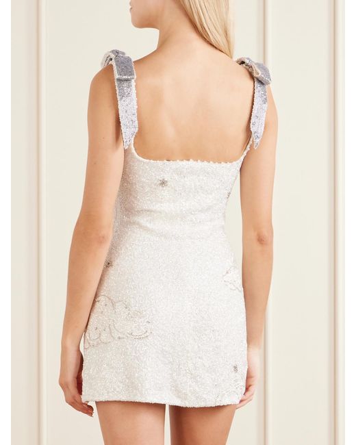 clio peppiatt embellished stretch-tulle mini dress Snowdrop  transforming it into the perfect party style for the reception after youve said I do Caviar Embellished Tulle Mini Dress