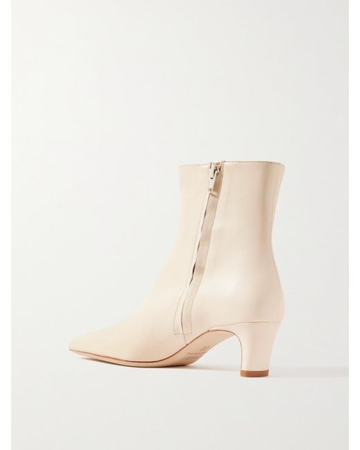 Staud Natural Wally Leather Ankle Boots